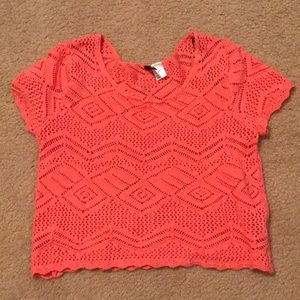 H&M Davido Coral Crop Top